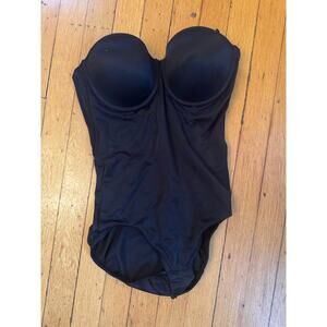 Vintage Maidenform Black Bodysuit Bra Ladies Size 36C